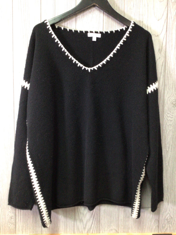 Johnny Was Whipstitch V-neck Pullover Sweater Size Large