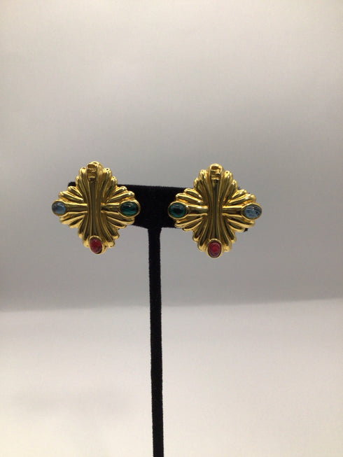Fendi Gripoix Vintage Earrings clip-on