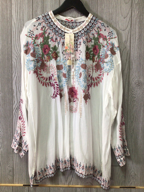 Johnny Was Top Sundae Tunic Embroidered Size Large New