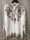 Johnny Was Top Sundae Tunic Embroidered Size Large New