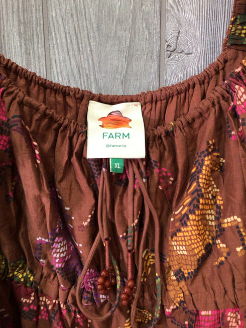 Farm Rio Dotted Horse Maxi Dress Size X-Large