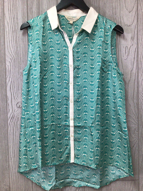 metiseko silk print Top Size Large New