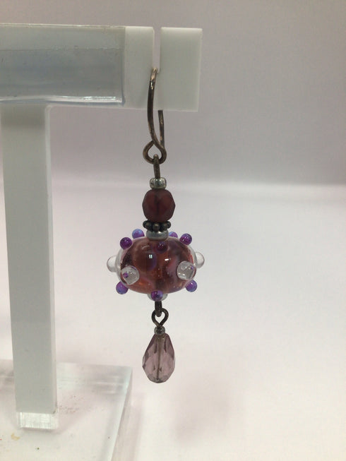 Artisans Pink Drop Glass Earrings