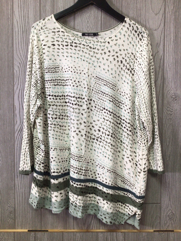 Nic + Zoe Sweater Linen bl Size 2X