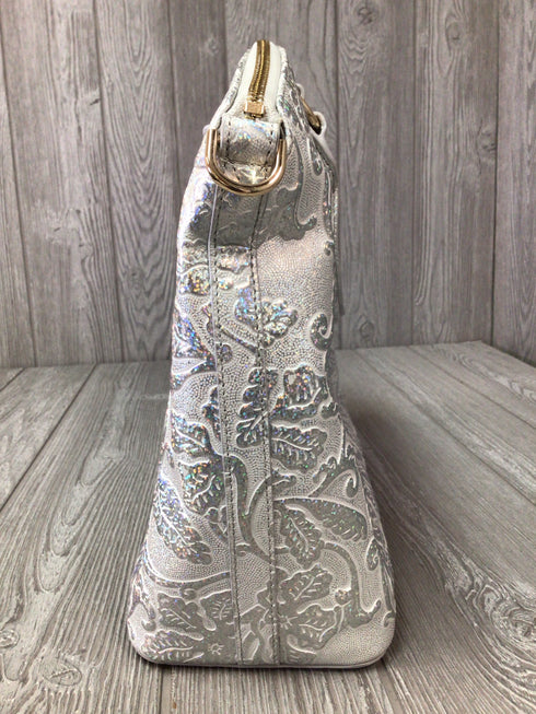 Brahmin Chrome Estonia Large Duxbury Satchel Leather New with Tags snowflake