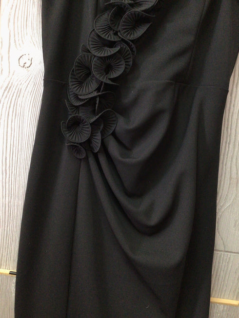 Aqua Scuba Crepe Strapless Midi Ruffle Dress Size 12 New Pre-owned