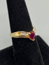 14k Gold + Pear Shape Ruby Ring