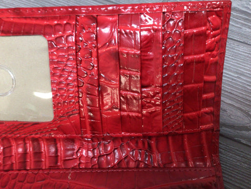 Brahmin Veronica Carnation Melbourne Leather Flap clutch Wallet pre-owned