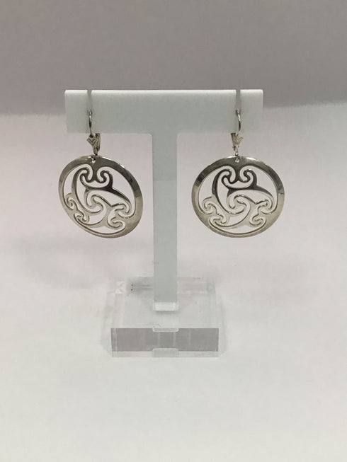 Triskele Silver Drop Earrings
