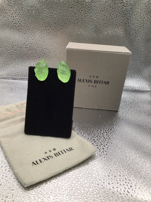 Alexis Bittar Green Oval Earrings clip-on