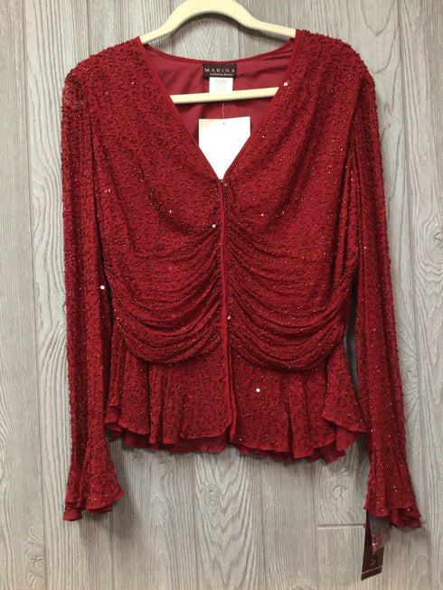 Marina Silk Beaded Top Size 12 new