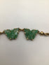 Carved Jade Butterfly Statement Necklace 14k Gold rope Vintage