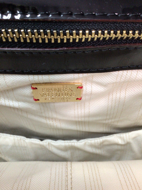 Frances Valentine Black flap front Patent Leather Purse