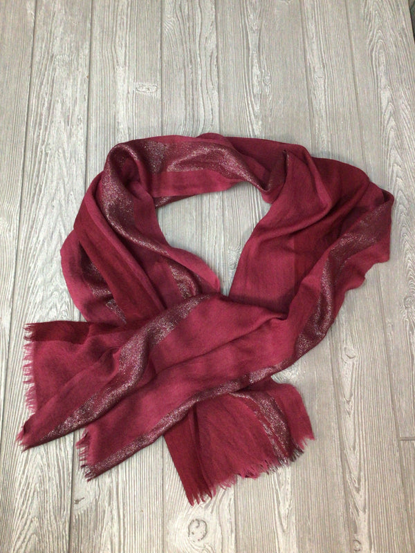 Eileen Fisher Majenta Merino Wool Fringe Scarf