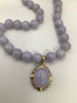 Lavender quartz Necklace + Pendant + earring Set