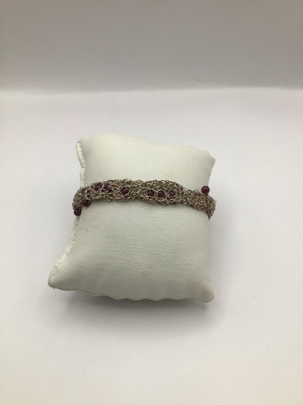 Handmade Silver Garnet Bracelet