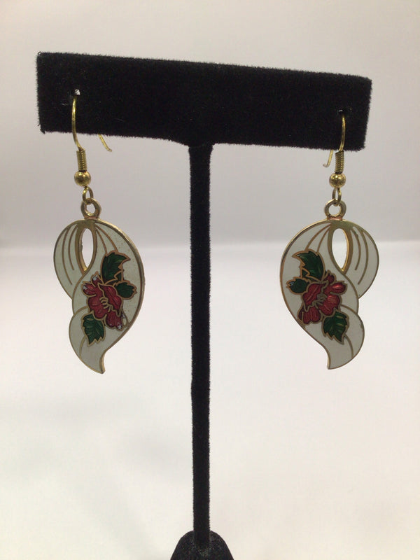 Vintage Cloisonne Drop Earrings