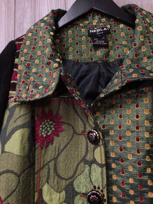 Neslay Jacquard Patchwork art-to-wear Coat fits like Medium