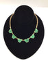 Carved Jade Butterfly Statement Necklace 14k Gold rope Vintage