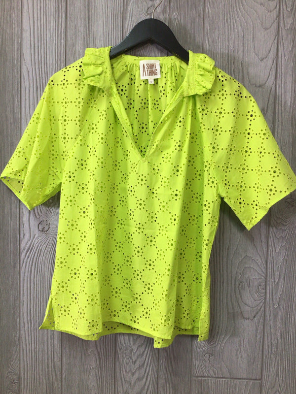 A Shirt Thing Eyelet Top Size Small