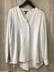 Eileen Fisher V-neck silk Shirt Inksy Size Large New