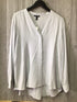 Eileen Fisher V-neck silk Shirt Inksy Size Large New