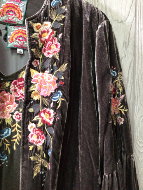 Johnny Was Velvet Dress Set Size Large