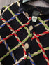 Susan Bristol Vintage Rope Lattice Embellished Cardigan Size Medium