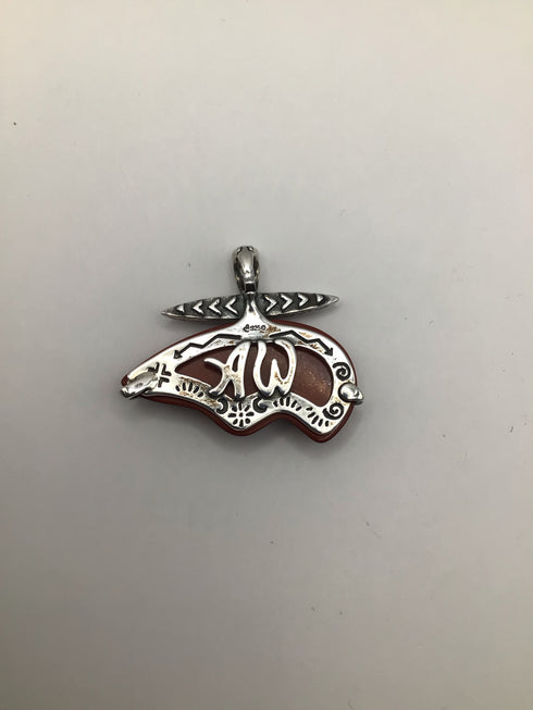 American West Red Jasper Spirit Bear Pendant