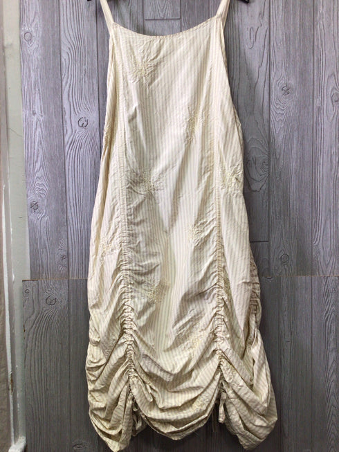 Krista Larson Slip Dress Silk Rusched Size Large