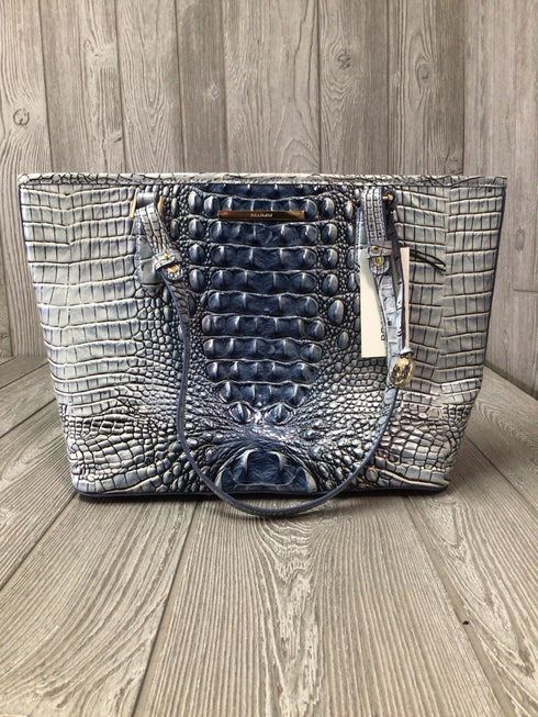 Brahmin Medium Asher Bellbottom Blue Ombre Melbourne Leather Tote Pre-owned