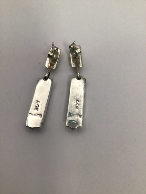 Artisans Silver Drop Inlay Earrings
