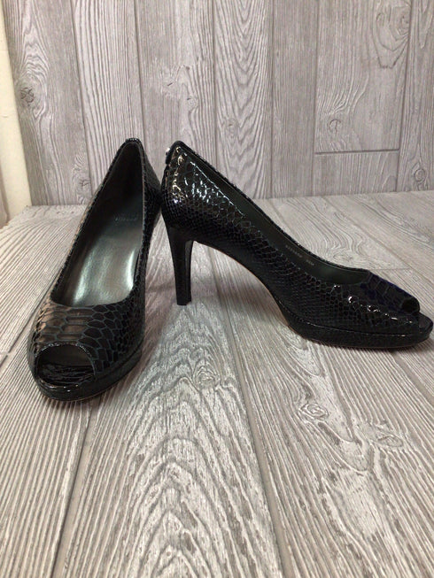 Stuart Weitzman Pumps LogoPlainfield Black Crystal Snake Size 9.5