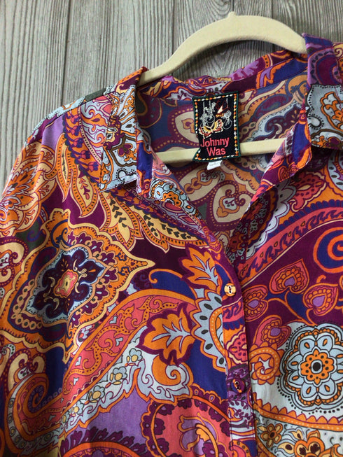 Johnny Was Blouse Silk Size Large