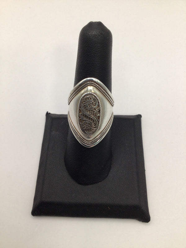 Silver Long Oval Ring