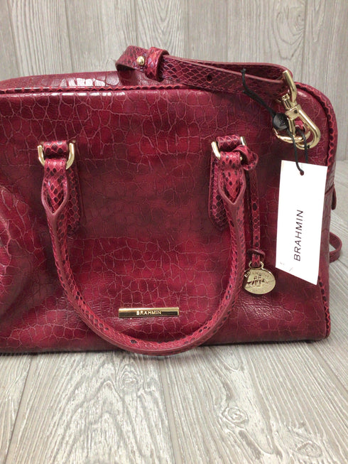 Brahmin Marissa Cherry Lacquer Zostera Leather Satchel