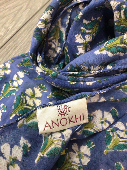 Anokhi Blockprint Oblong Cotton Scarf