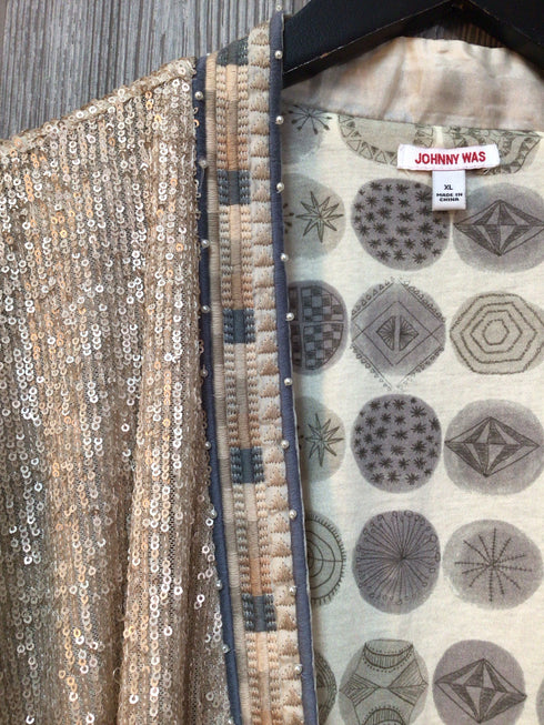 Johnny Was Sequined Reversible Kimono Size X-Large