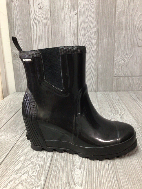 Sorel Boots Joan Wedge Gloss Rain Chelsea Size 8