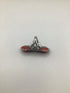 American West Silver Double Teardrop Jasper Ring sz 7.25